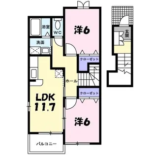 ミニョンストリートI【2階】の間取り
