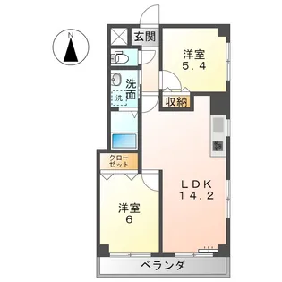 愛知県あま市金岩上屋敷【マンション】の間取り