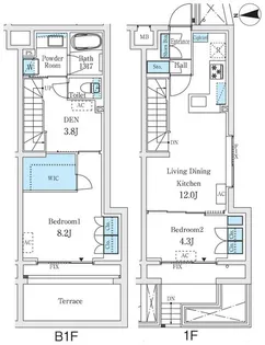東京都目黒区柿の木坂1【マンション】の間取り