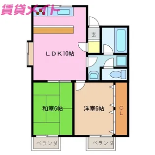 内田コーポ【2階】の間取り