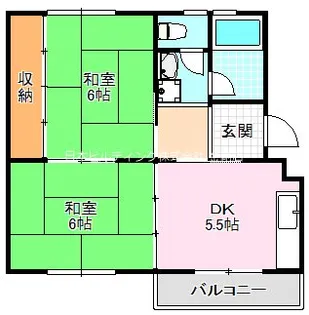 UR金剛団地 5号棟【4階】の間取り
