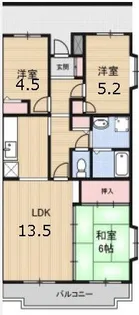 ドミール浜寺【1階】の間取り