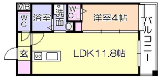アポロ久留米東【10階】の間取り