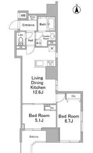 リバーレ浅草ウエスト【10階】の間取り