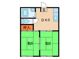コスモハイツA棟【1階】の間取り