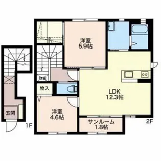 コンフォート木津【2階】の間取り