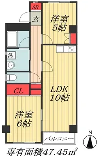 千葉県市川市市川1【マンション】の間取り