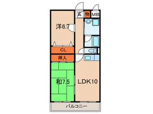 カルム六甲【1階】の間取り