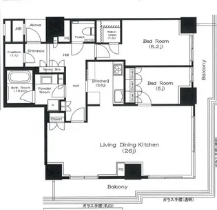 ザ・パークハウス神戸ハーバーランドタワー【14階】の間取り