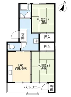 UR醍醐石田【2階】の間取り