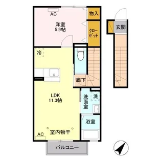 パルティールC【2階】の間取り