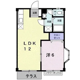 エレガンス大和【1階】の間取り
