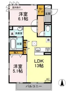 イル ヴィラージュ A棟【1階】の間取り