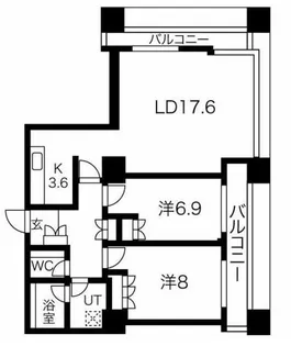 グランパークハイツ【24階】の間取り