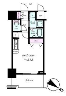 エスリード弁天町南【8階】の間取り
