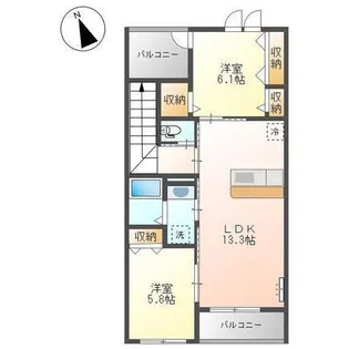 メルヴェーユII【2階】の間取り