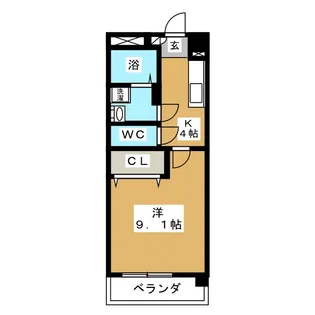 マンション亀山【4階】の間取り