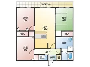 ヴァン・ヌーブ【3階】の間取り