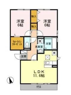 K・Fines B棟【2階】の間取り