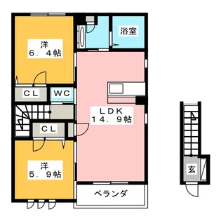 コロナド A【2階】の間取り