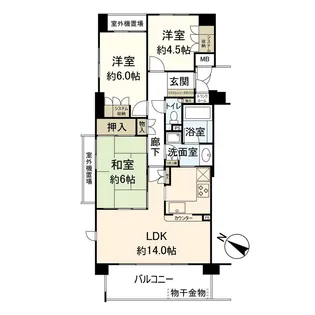 芦屋さくら通りパーク・ホームズ【3階】の間取り