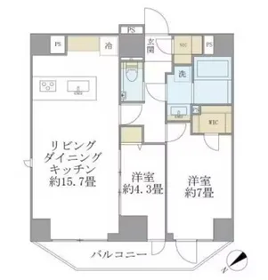 ルネサンス赤坂プレミアムコート【8階】の間取り