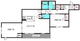 メゾン・ド・ソレイユ長興寺【1階】の間取り