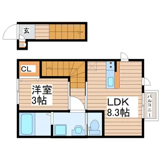 フォレス北仙台II【2階】の間取り