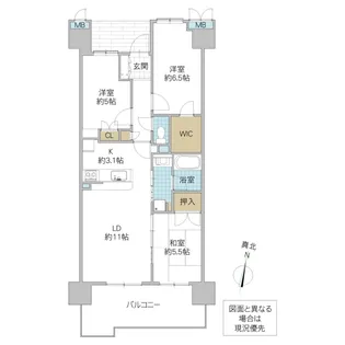 サンクレイドル勝田レジデンス【14階】の間取り