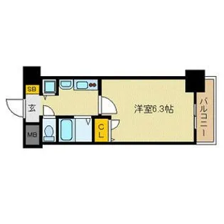 プレサンス泉セントマーク【6階】の間取り