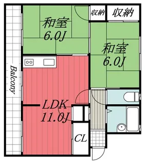 辰巳東ハイツ F棟【2階】の間取り