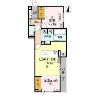 クラシスト三津屋南【2階】の間取り