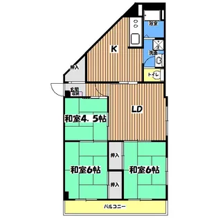 西八王子ハイツ B棟【12階】の間取り