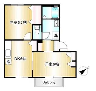 リトルタウンオオヤマB【2階】の間取り