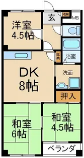 ハイクレスト宮之阪【2階】の間取り