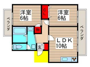 レジデンスロイヤルガ-デンB【2階】の間取り
