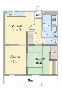 メゾンドール西久保I【2階】の間取り