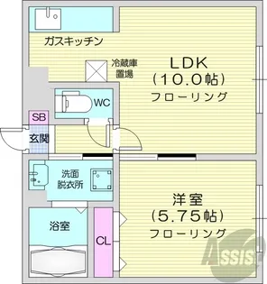 リバーサイドN24【4階】の間取り