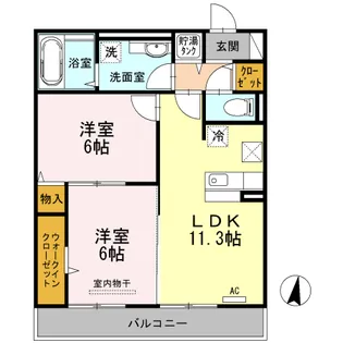 レバータ北通【3階】の間取り