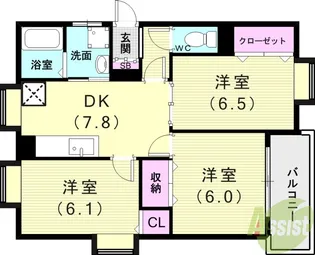 パークウエストII【1階】の間取り