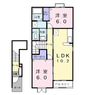 ルミエールII(大久保領家)【2階】の間取り