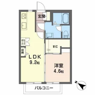 ウイング美咲【1階】の間取り