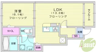 カーサ みなと【1階】の間取り
