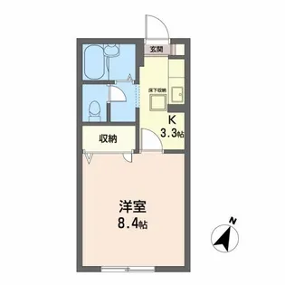 エストディアコートヤマダ【1階】の間取り