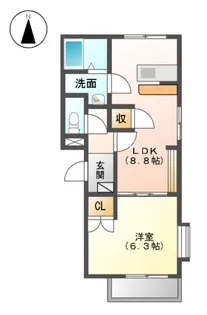 ピースフルドロール【1階】の間取り