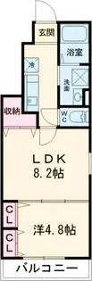 ハートフル八多【1階】の間取り