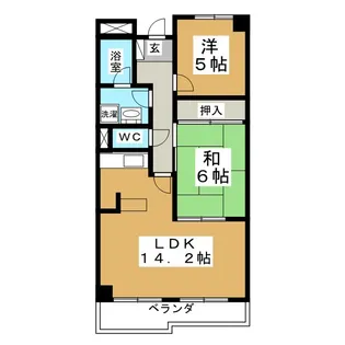 グランパークス八乙女【6階】の間取り