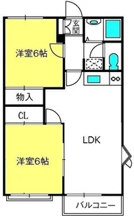 三橋グランハイム富士A【2階】の間取り