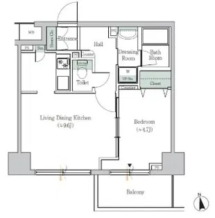 ONE ROOF FLAT TOGOSHI【3階】の間取り