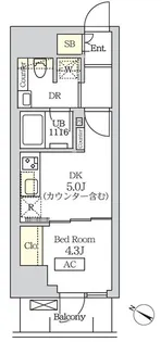 コスモグラシア新宿西早稲田【5階】の間取り